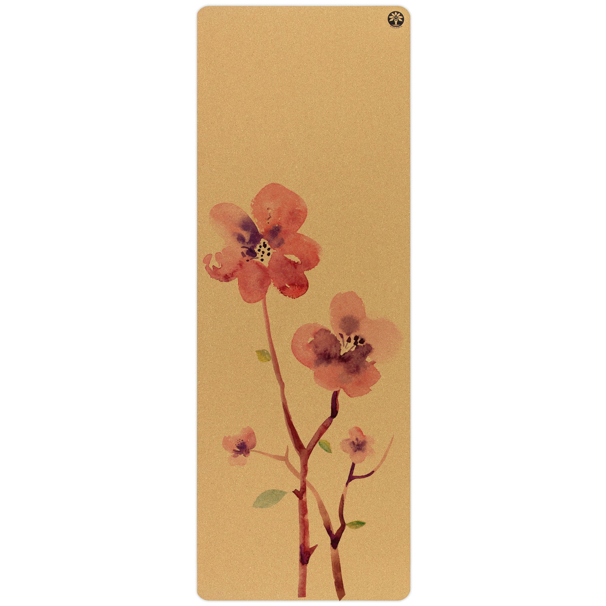 watercolor blossom cork mat